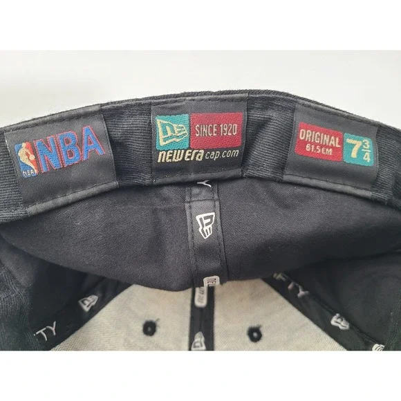 Vintage NBA All Over Print Team Logos New Era 59Fifty Fitted 7 3/4 Hat Cap Wool